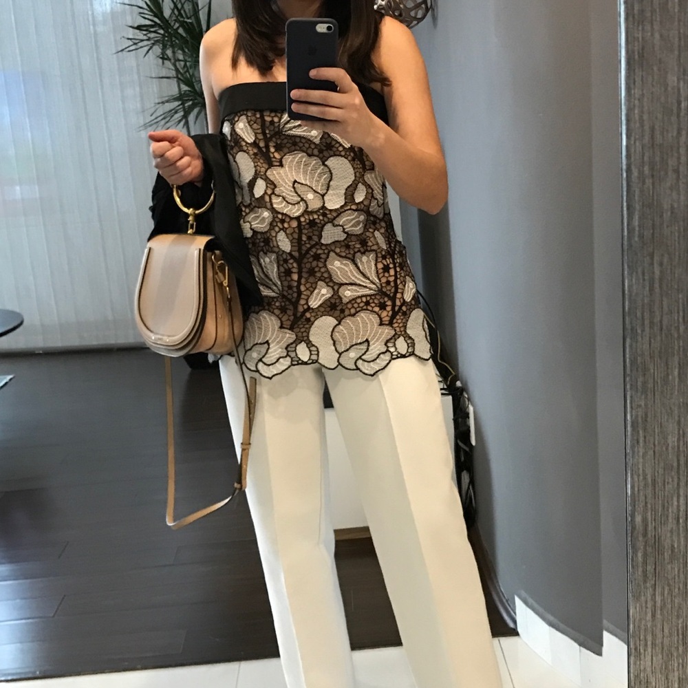 Strapless top, floral design